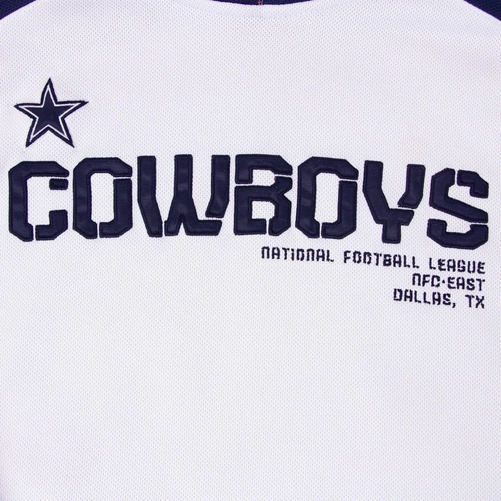 Reebok NFL On Field Dallas Cowboys Hoodie Mens Large White Navy Blue 8438A - Picture 3 of 14